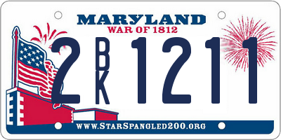 MD license plate 2BK1211