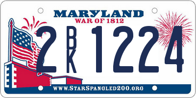 MD license plate 2BK1224