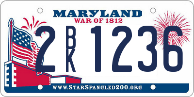 MD license plate 2BK1236