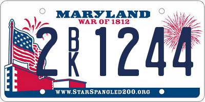 MD license plate 2BK1244