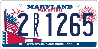 MD license plate 2BK1265