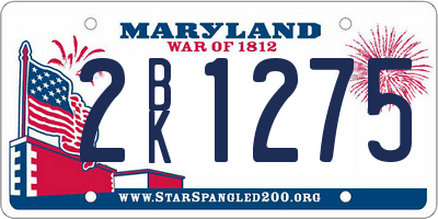 MD license plate 2BK1275