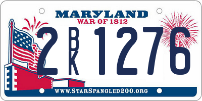 MD license plate 2BK1276