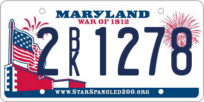 MD license plate 2BK1278