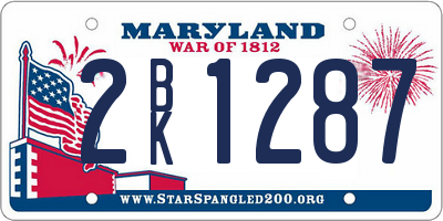 MD license plate 2BK1287