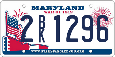 MD license plate 2BK1296