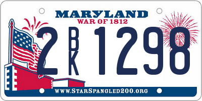 MD license plate 2BK1298