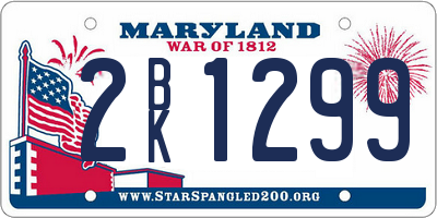 MD license plate 2BK1299