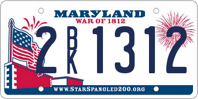 MD license plate 2BK1312