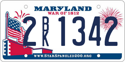 MD license plate 2BK1342