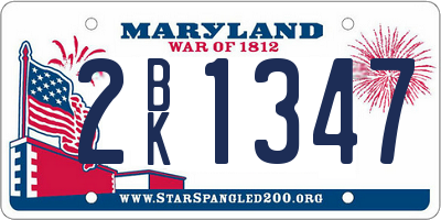 MD license plate 2BK1347