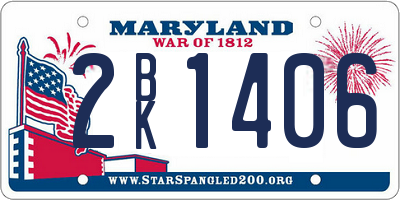 MD license plate 2BK1406