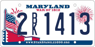 MD license plate 2BK1413