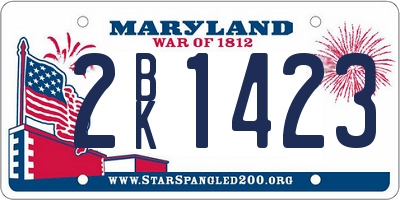 MD license plate 2BK1423