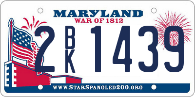 MD license plate 2BK1439