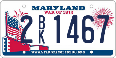 MD license plate 2BK1467