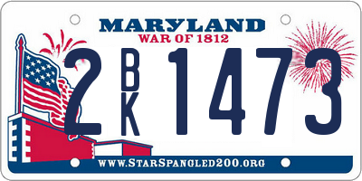 MD license plate 2BK1473
