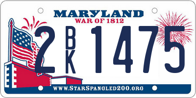 MD license plate 2BK1475