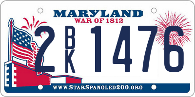 MD license plate 2BK1476