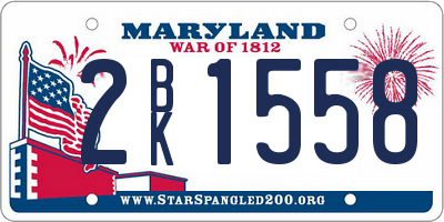 MD license plate 2BK1558