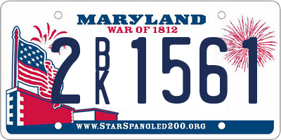 MD license plate 2BK1561