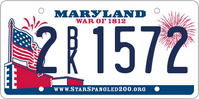 MD license plate 2BK1572