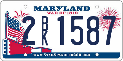 MD license plate 2BK1587