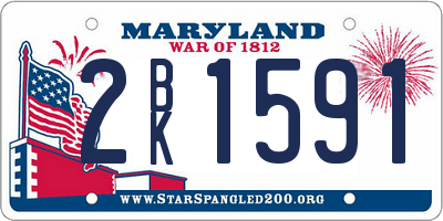 MD license plate 2BK1591