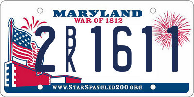 MD license plate 2BK1611