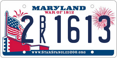MD license plate 2BK1613