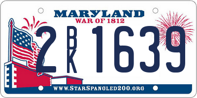 MD license plate 2BK1639