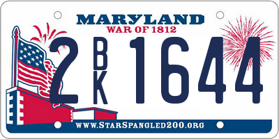 MD license plate 2BK1644
