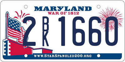 MD license plate 2BK1660