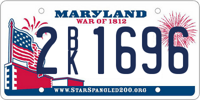 MD license plate 2BK1696