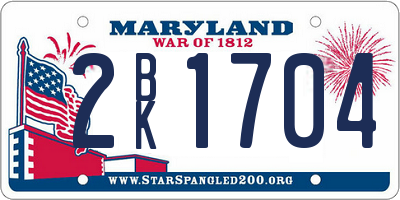 MD license plate 2BK1704