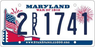 MD license plate 2BK1741