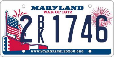 MD license plate 2BK1746