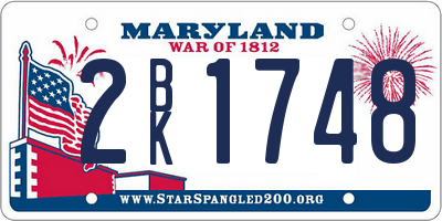 MD license plate 2BK1748