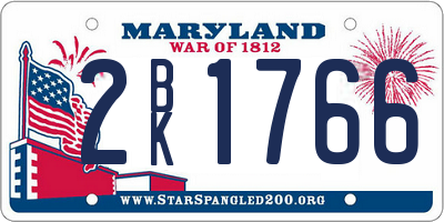 MD license plate 2BK1766