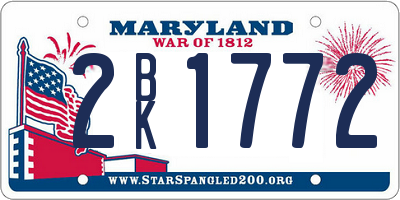 MD license plate 2BK1772