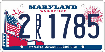 MD license plate 2BK1785