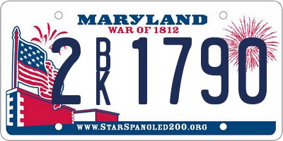 MD license plate 2BK1790