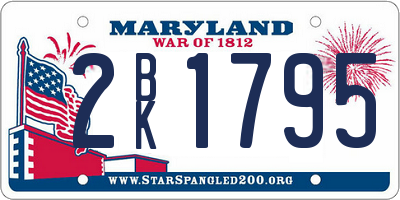 MD license plate 2BK1795