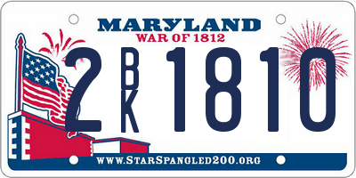 MD license plate 2BK1810