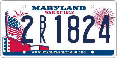 MD license plate 2BK1824