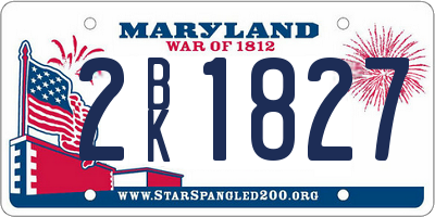 MD license plate 2BK1827