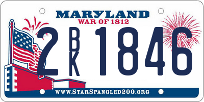 MD license plate 2BK1846