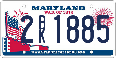 MD license plate 2BK1885