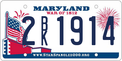 MD license plate 2BK1914