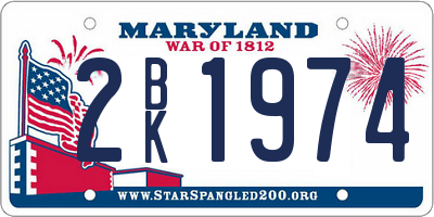 MD license plate 2BK1974